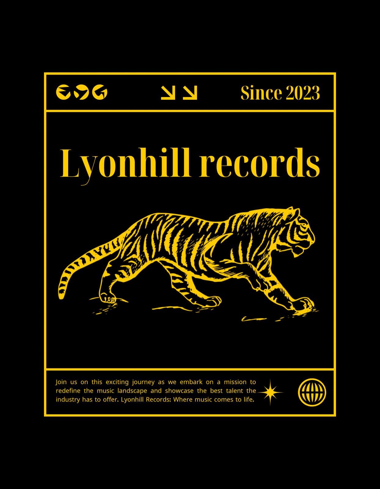Lyonhill Records — logo with the tiger